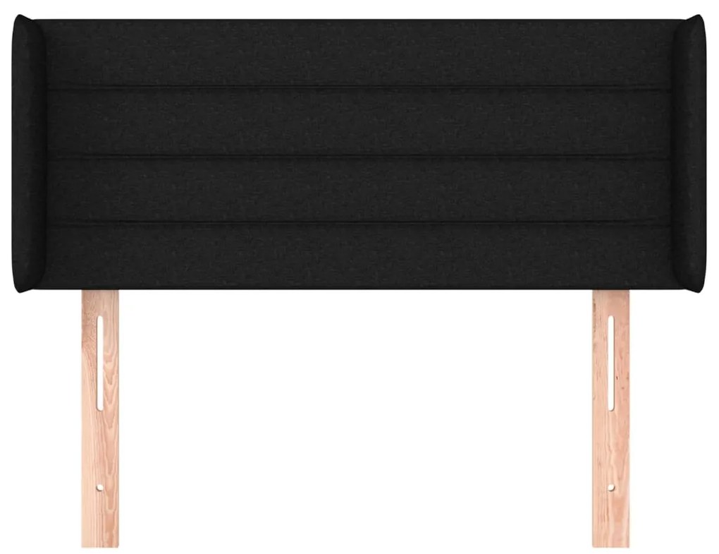 Cabeceira de cama c/ abas tecido 93x16x78/88 cm preto