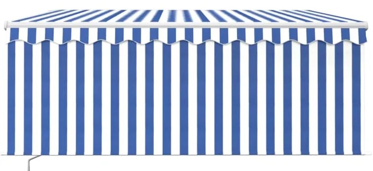 Toldo retrátil manual com estore 3x2,5 m azul e branco