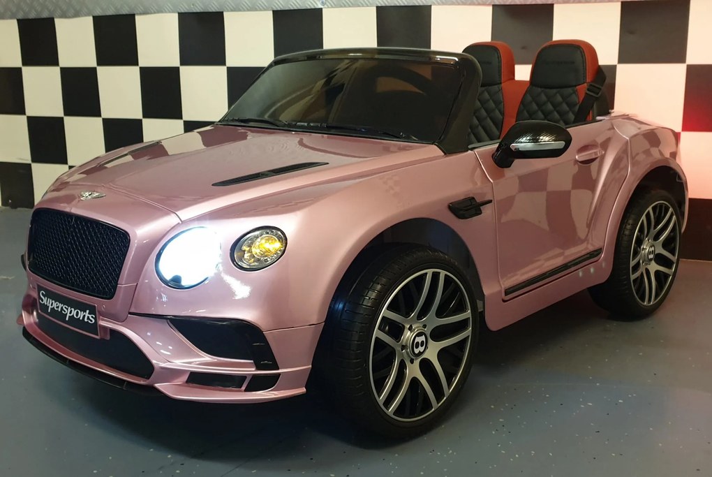 CARRO INFANTIL A BATERIA INFANTIL BENTLEY CONTINENTAL ROSA METALIZADO