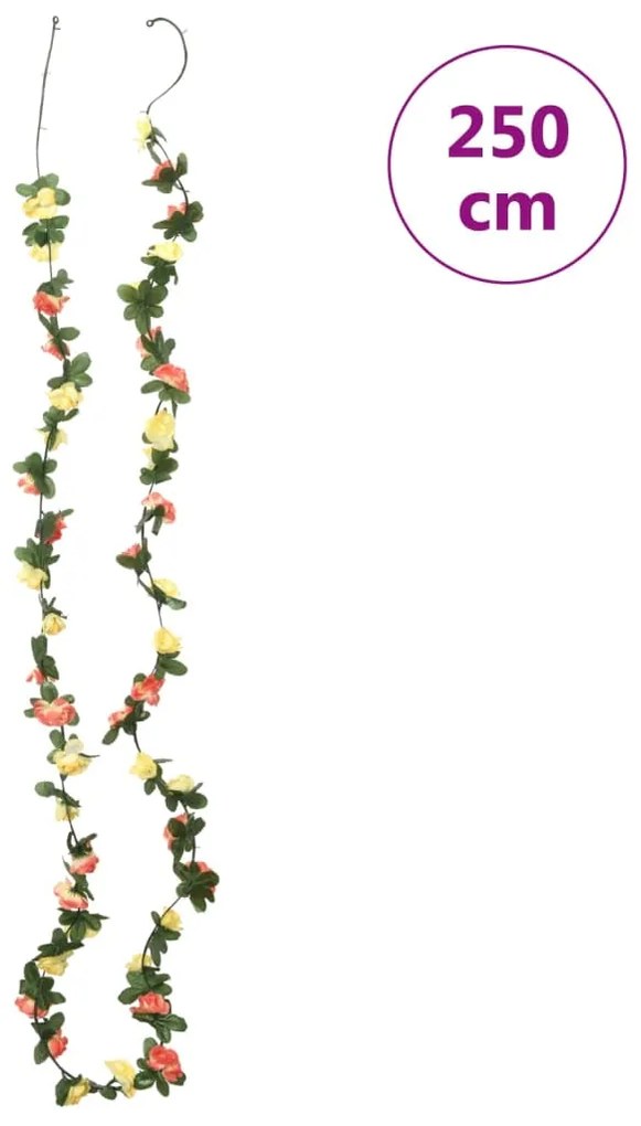 Grinaldas de flores de Natal 6 pcs 250 cm vermelho pôr-do-sol