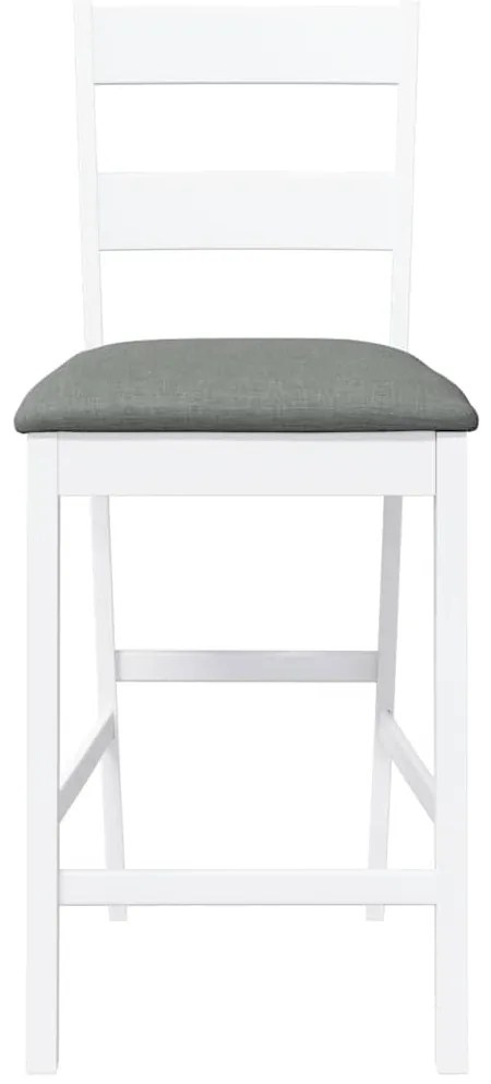 Bancos de bar com almofadões 2pcs madeira de seringueira maciça