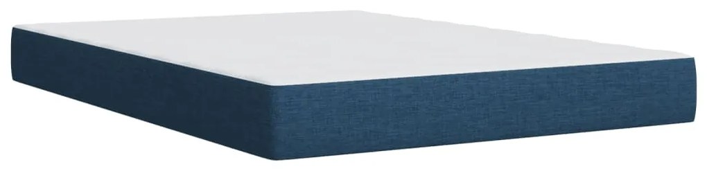 Cama com molas/colchão 160x200 cm tecido azul