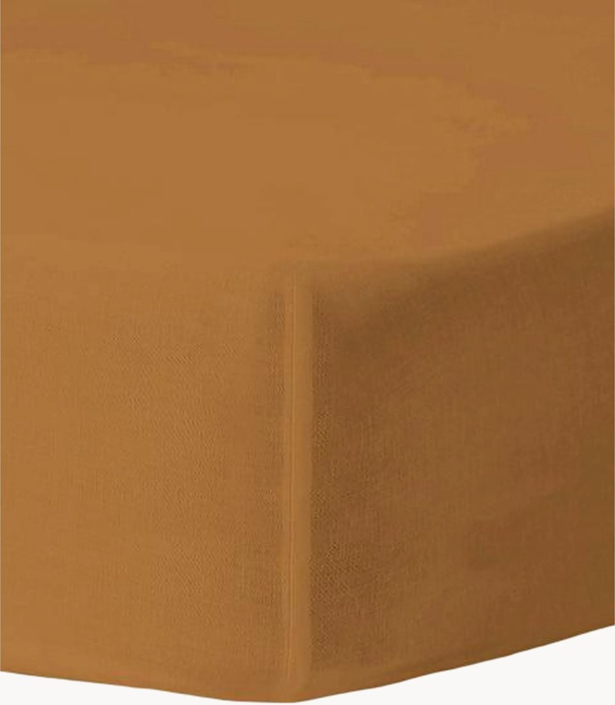 Lençol elástico artesanal em percal de algodão para cama boxspring Nina