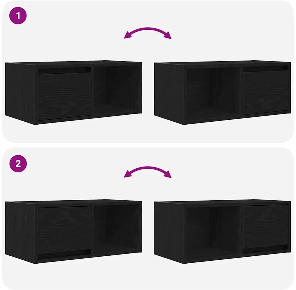Móveis de TV 2pcs 60x31x25,5cm deriv. madeira carvalho preto