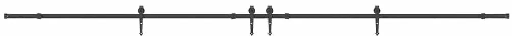 Kit de ferragens para porta deslizante 427 cm aço preto