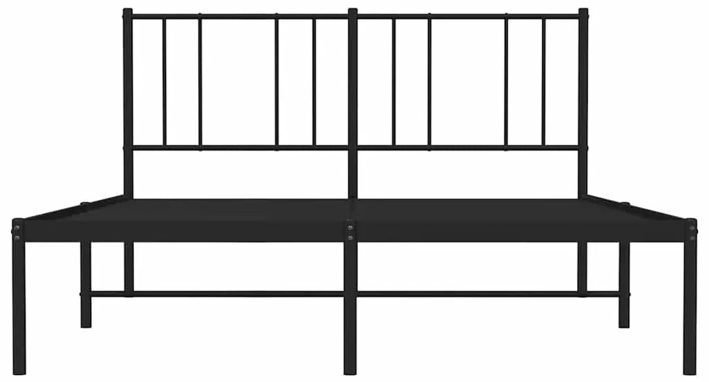 Estrutura de cama com cabeceira 135x190 cm metal preto