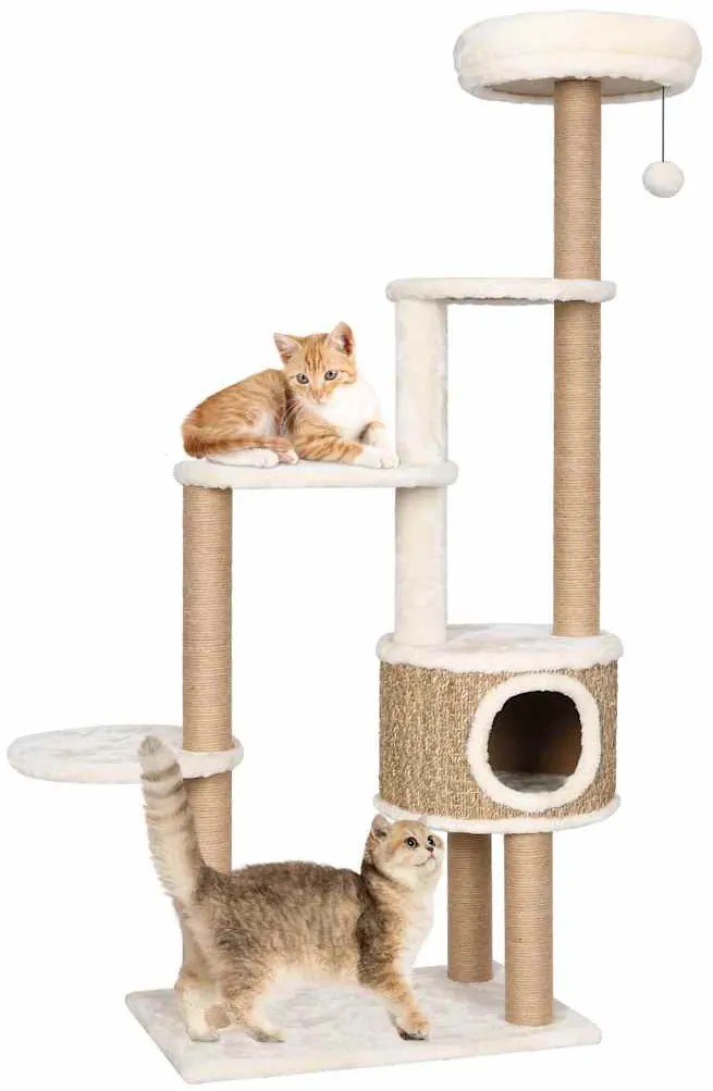 Árvore para gatos c/ postes e almofadão 148 cm erva marinha