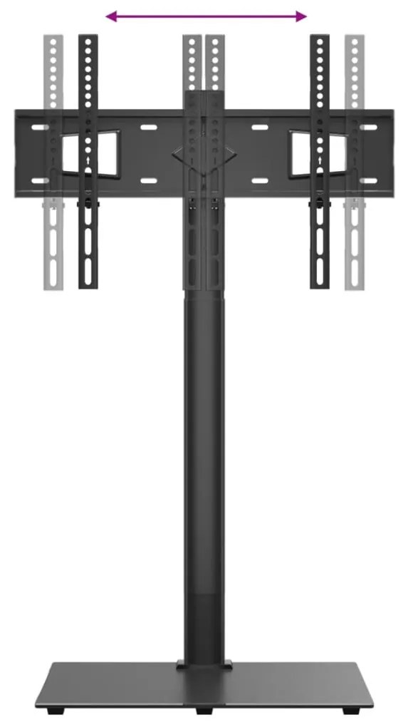 Suporte de canto para TV 32-65 polegadas c/ 1 prateleira preto