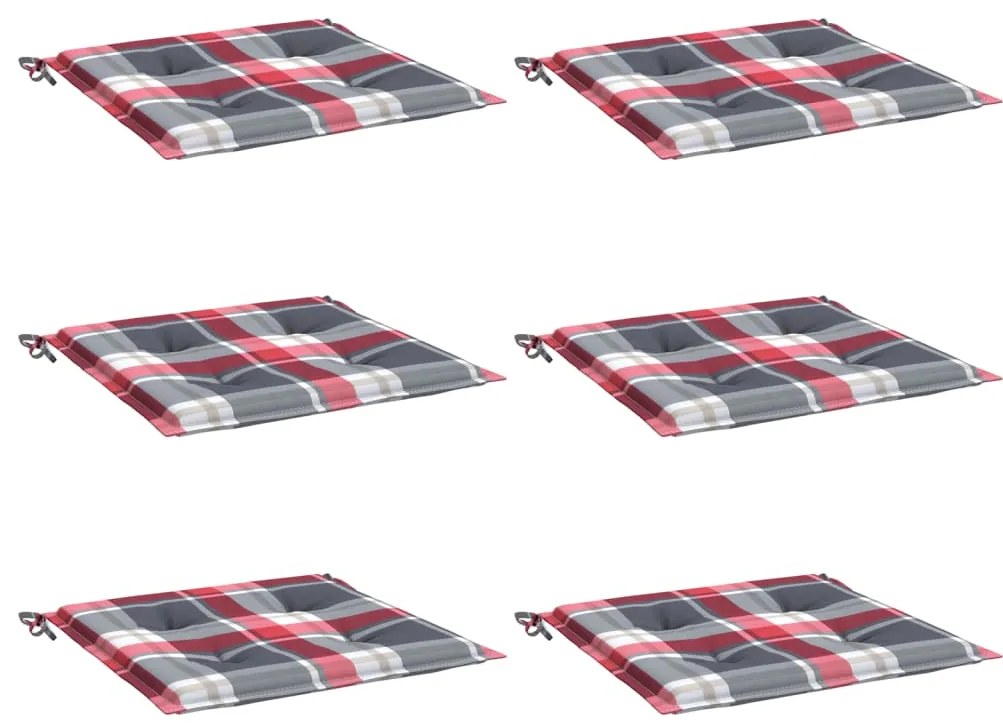 Almofadões cadeiras jardim 6pcs tecido oxford xadrez vermelho
