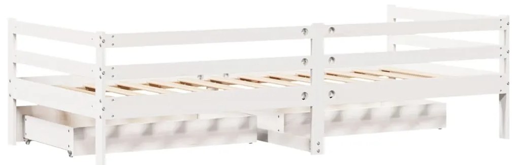 Sofá-cama com gavetas 90x200 cm madeira de pinho maciça