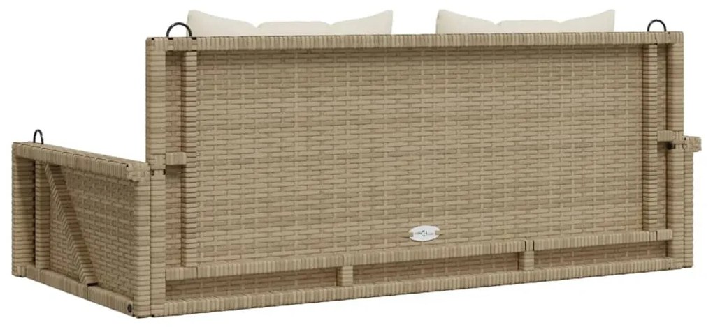 Banco baloiço com almofadões 119x56x48 cm vime PE bege