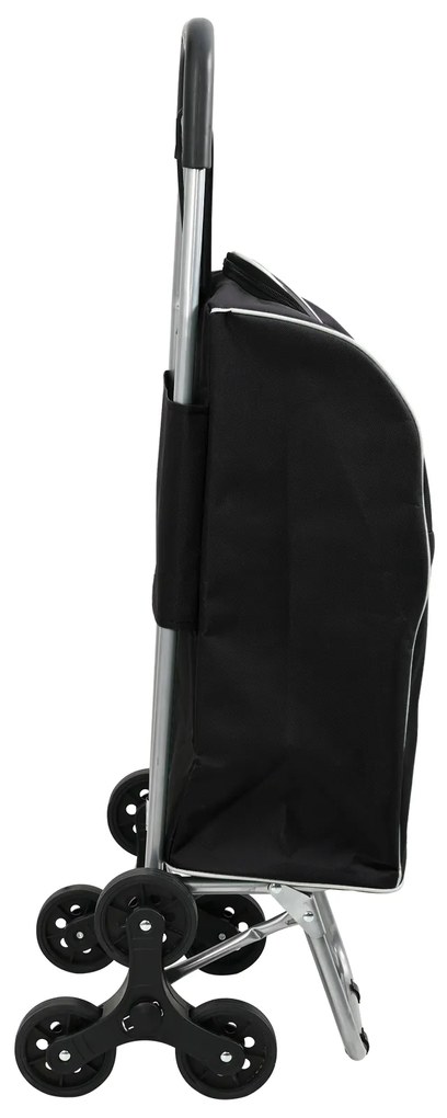 Carrinho de Compras vidaXL com Escada Preto 38 L