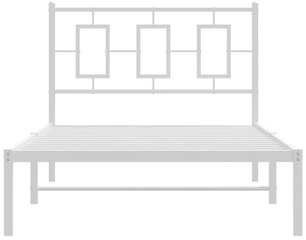 Estrutura de cama com cabeceira 100x200 cm metal branco