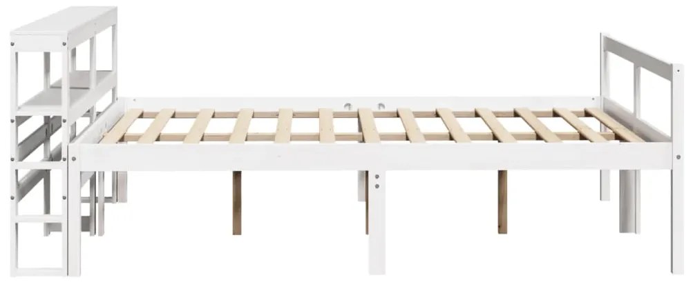 Cama para idosos com cabeceira 150x200 cm pinho maciço branco