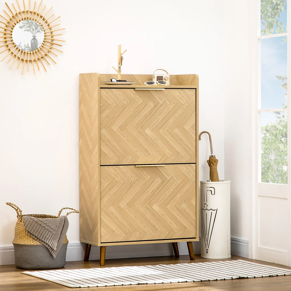 Sapateira, Armário para sapatos com 2 portas basculantes – 70 x 30 x 120 cm