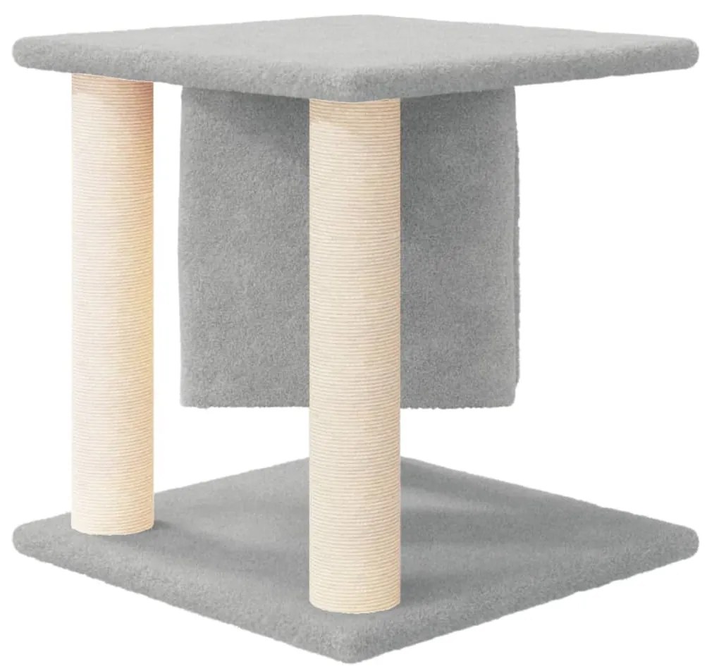 Árvore p/ gatos c/ postes arranhadores sisal 37 cm cinza-claro