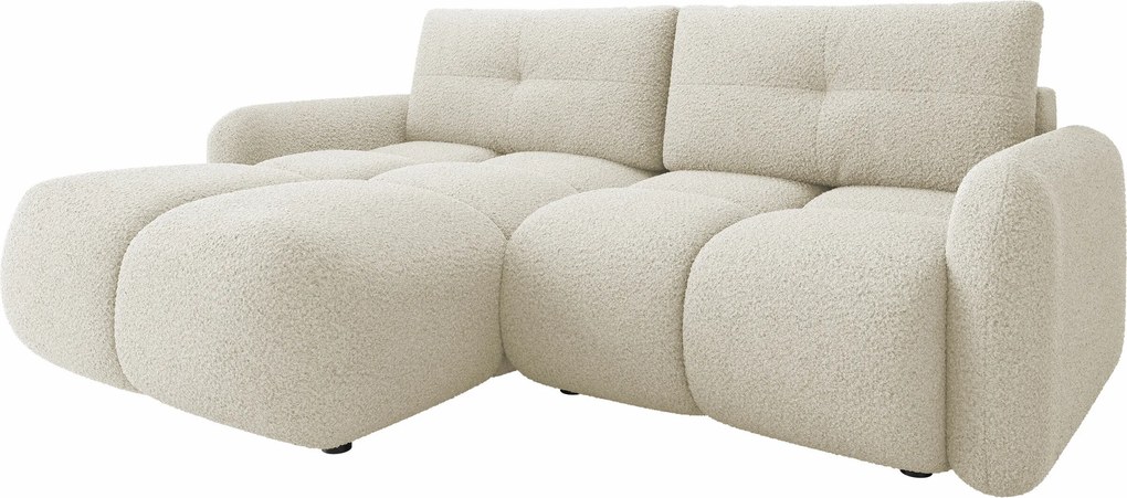 Sofá de canto Clinton 101, Cama com arrumação, 238x165x94cm, 114 kg, Pernas: Plástico