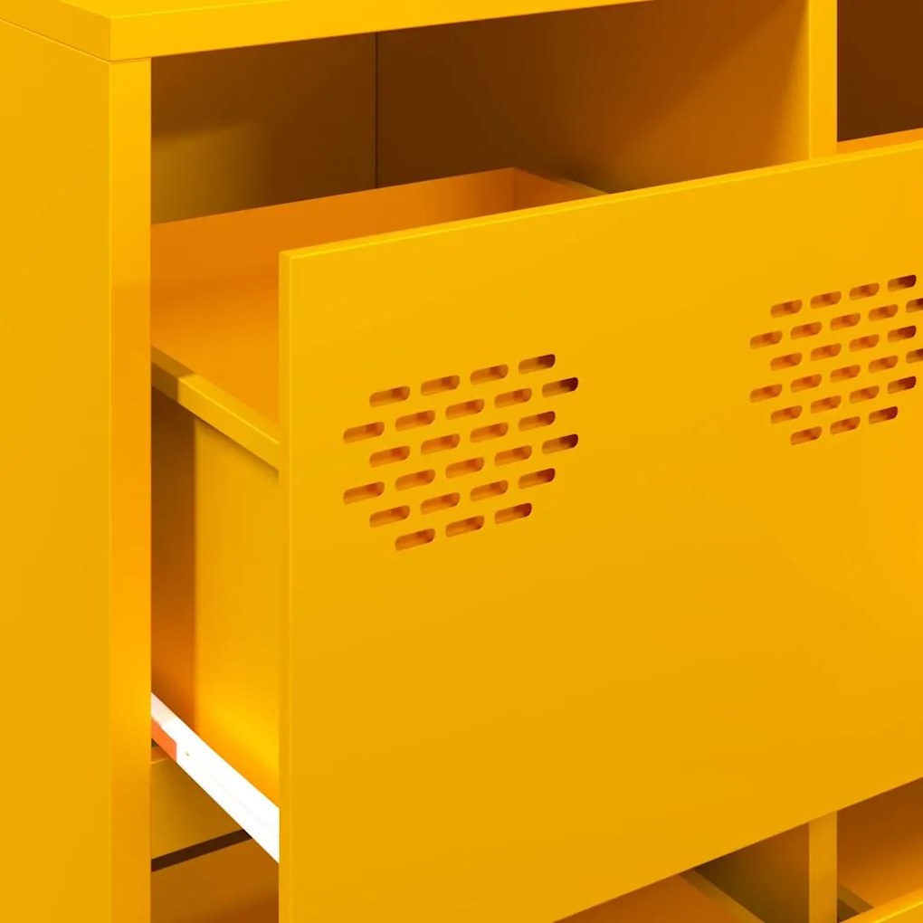 Aparador 135x39x73,5 cm aço laminado a frio amarelo mostarda