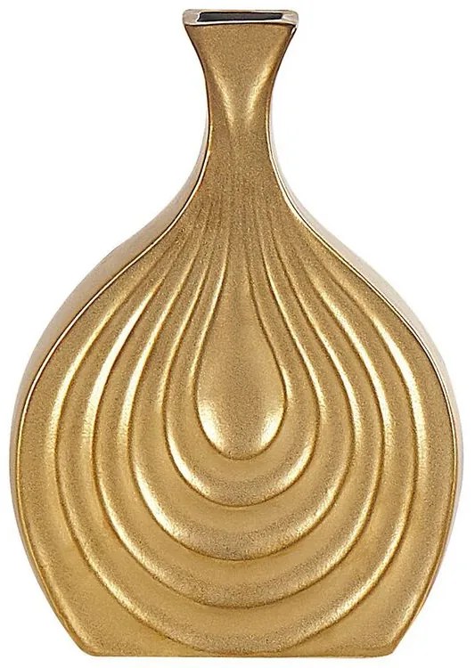Vaso de cerâmica grés dourada 25 cm THAPSUS Beliani