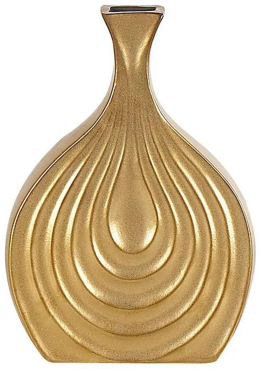 Vaso de cerâmica grés dourada 25 cm THAPSUS Beliani