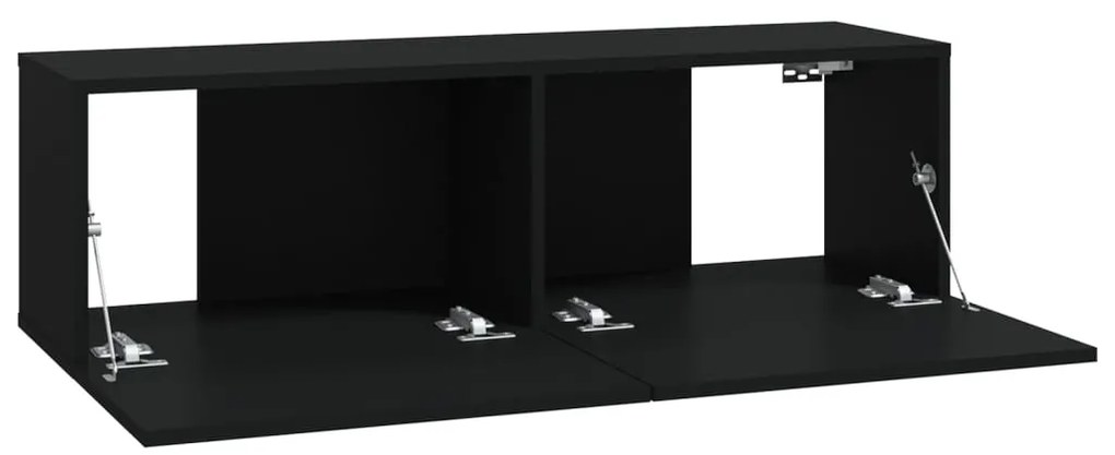 Conjunto móveis de TV 6 pcs madeira processada preto