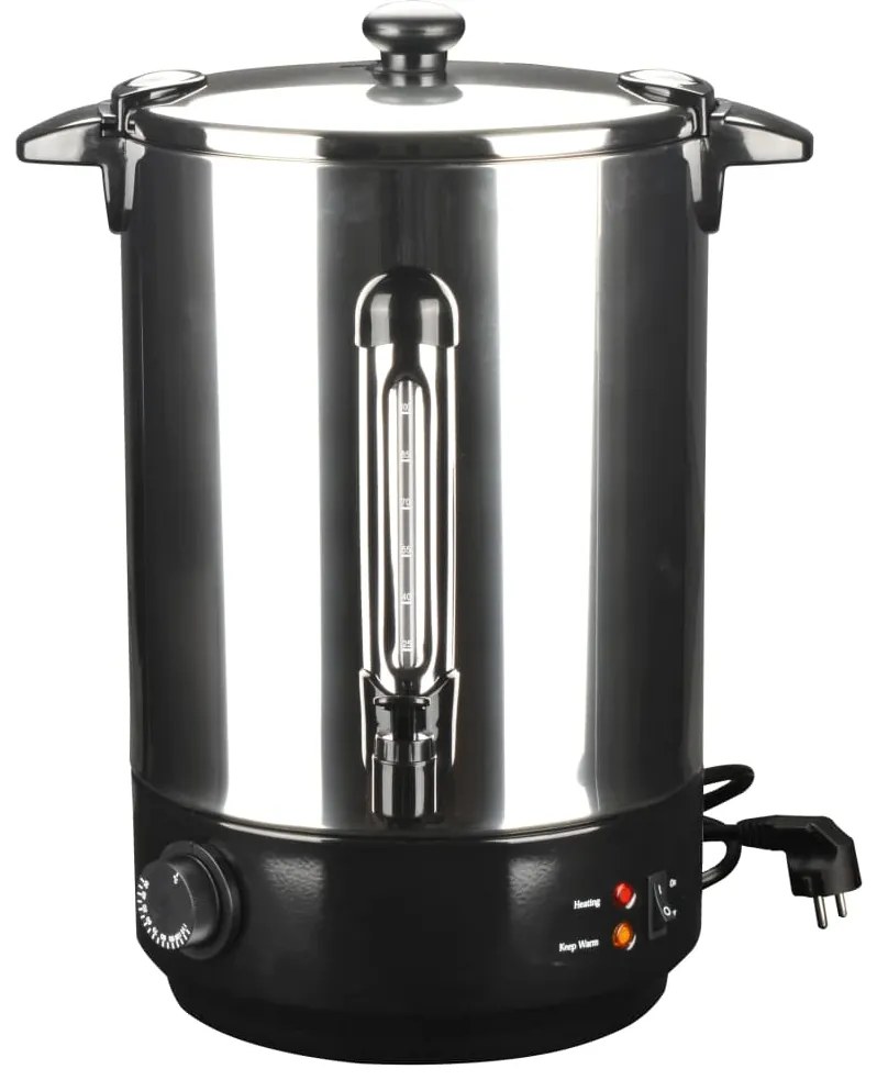 vidaXL Aquecedor de vinho aço inoxidável 15 L 2500 W