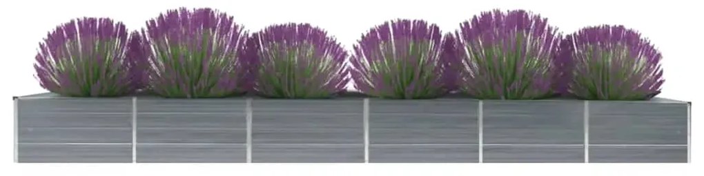 vidaXL Canteiro elevado de jardim aço galvanizado 480x80x45cm cinzento