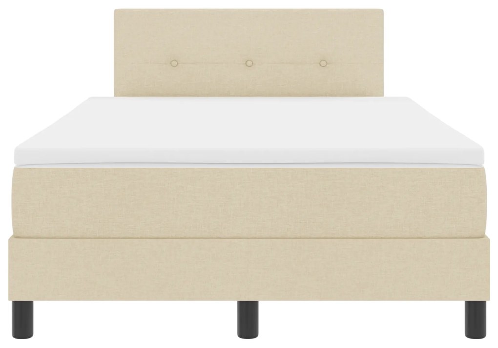 Cama Box com Colchão Creme 120x190 cm Tecido