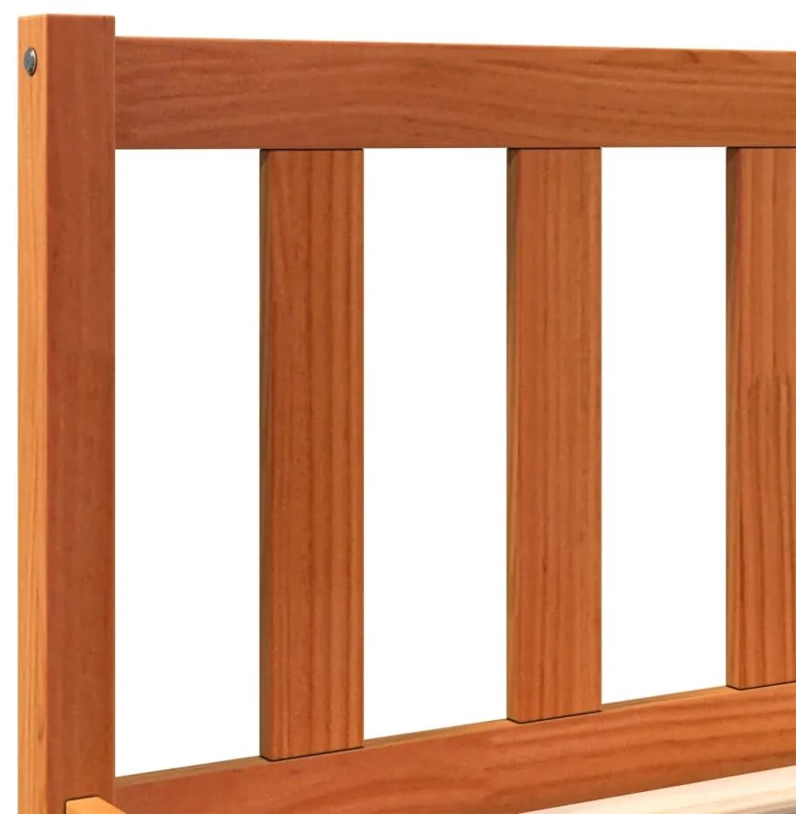 Cama sem colchão 75x190 cm madeira de pinho maciça castanho-mel