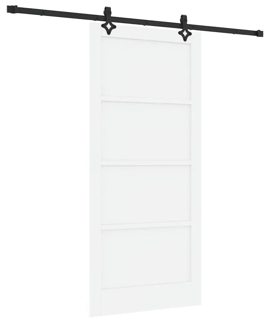 Porta Deslizante com Conjunto de Ferragens 'ORKDAL'Branca de Madeira S