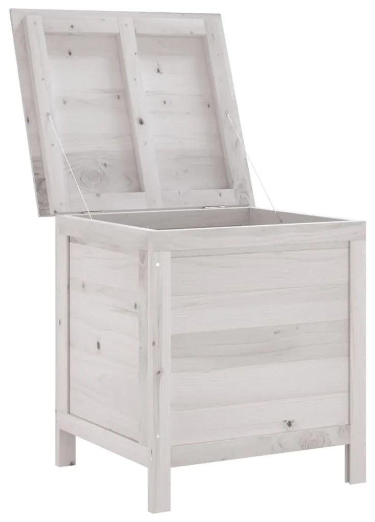 Caixa de arrumação p/ jardim 50x49x56,5 cm abeto maciço branco