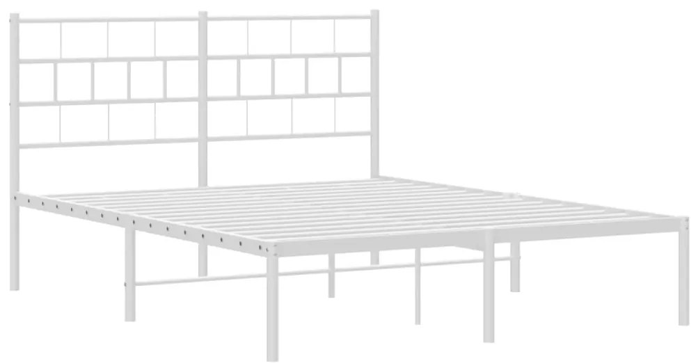 Estrutura de cama com cabeceira 140x200 cm metal branco