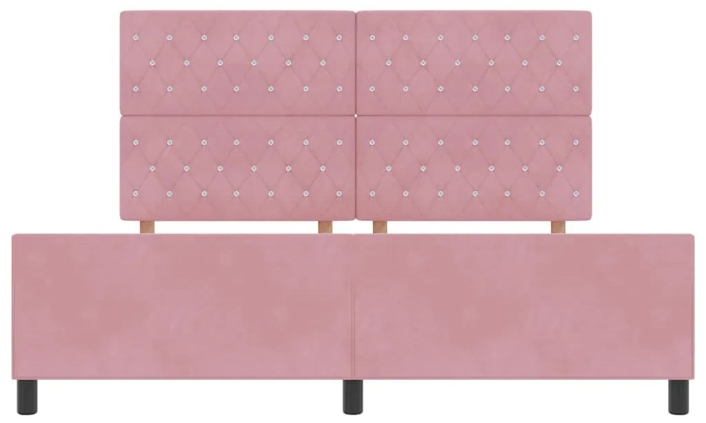 Estrutura de Cama vidaXL Rosa 180x200 cm Veludo