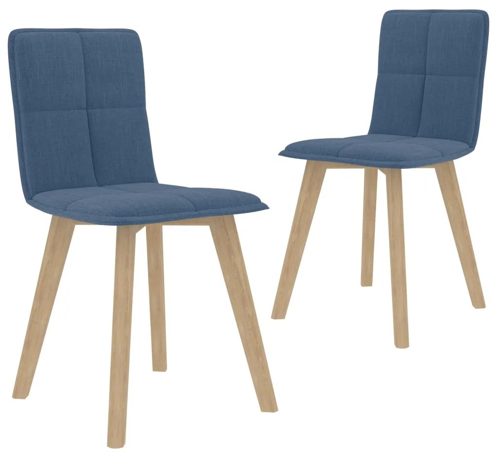 vidaXL Cadeiras de jantar 2 pcs tecido azul