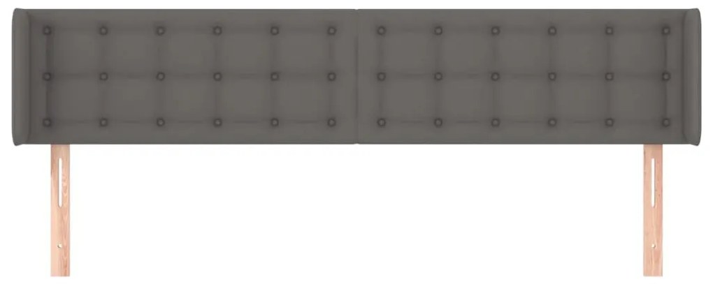 Cabeceira cama abas couro artificial 183x16x78/88 cm cinzento