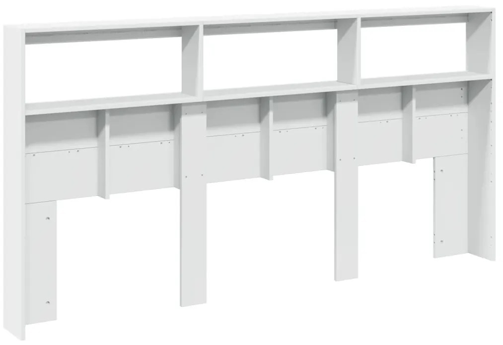 Armário de cabeceira com luzes LED 200x17x102 cm branco