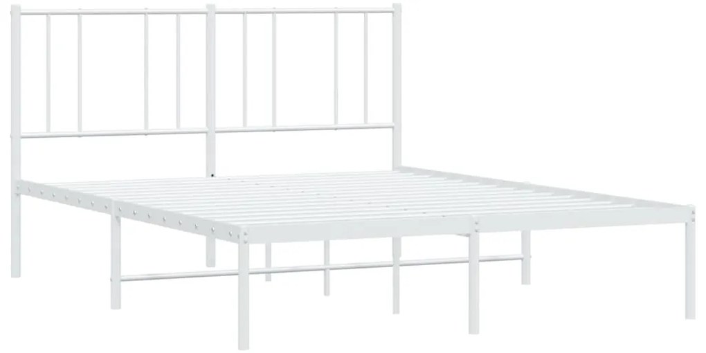 Estrutura de cama com cabeceira 140x200 cm metal branco