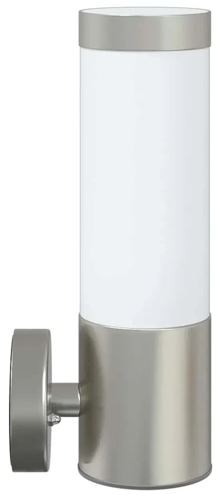 Luminária de Parede Externa vidaXL Prata Aço Inoxidável IP44