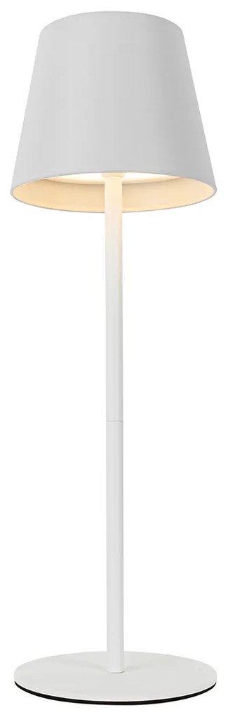 Candeeiro de mesa branco com LED regulável e recarregável RGB IP54 - Murdock