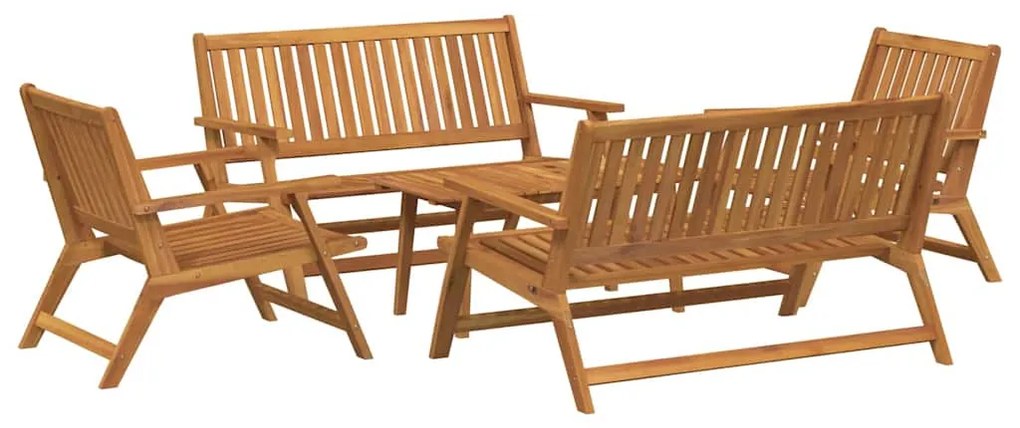 Cadeiras com Mesa 5 pcs em Madeira Maciça de Acácia