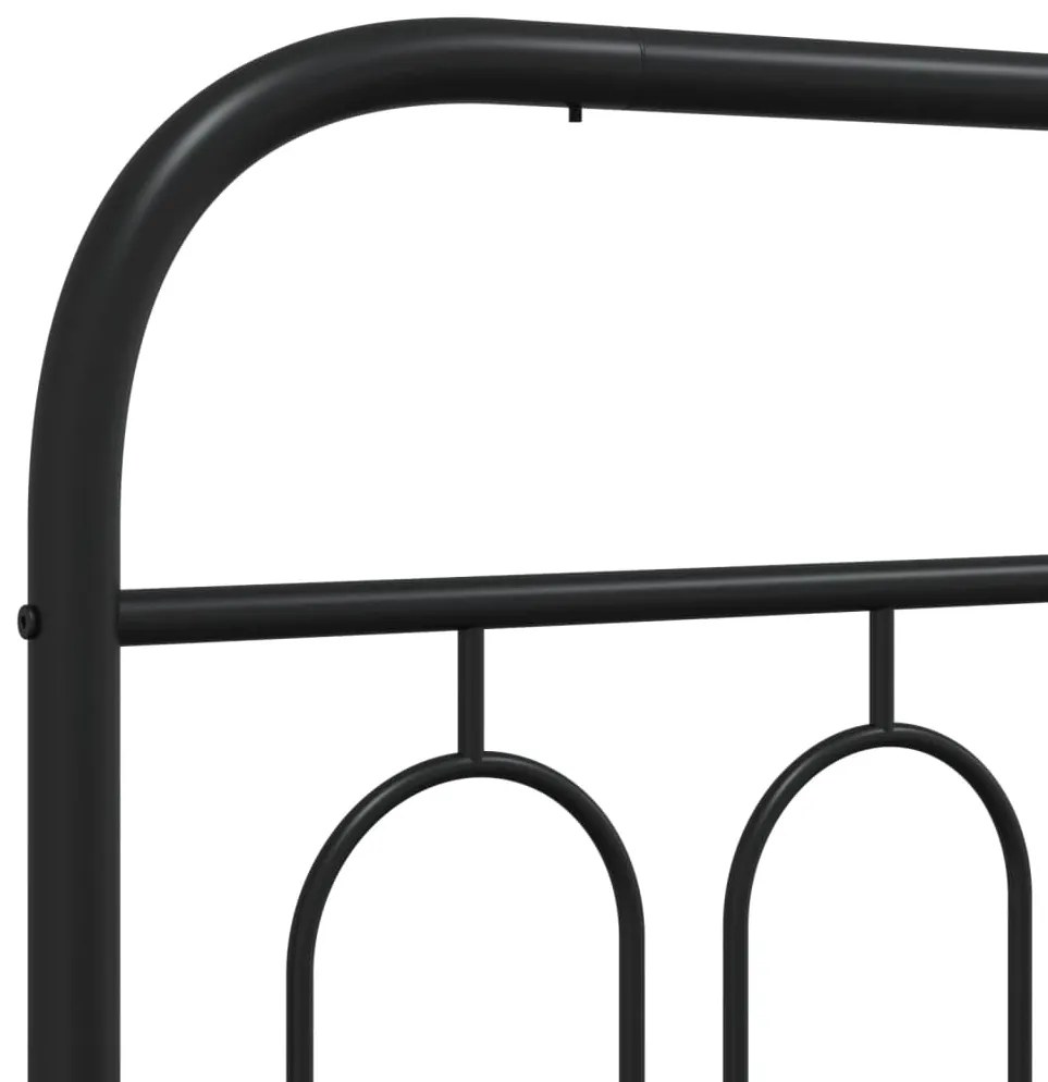 Estrutura de cama com cabeceira e pés 200x200 cm metal preto