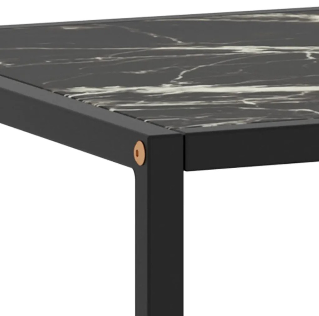 Mesa de centro 120x50x35 cm preto com vidro mármore preto