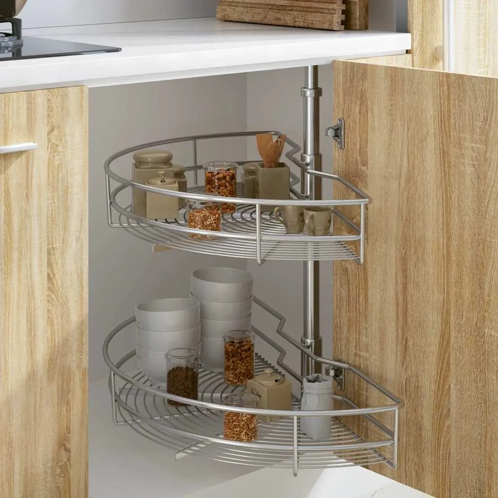 vidaXL Unidade cestos p/ cozinha 2 pcs 180 graus 85x44x80 cm