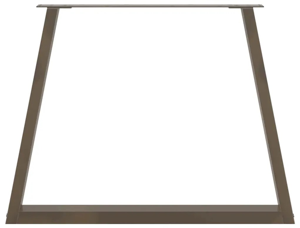 Pés para mesa de jantar em formato de V, 2 peças, aço natural, 100x(72