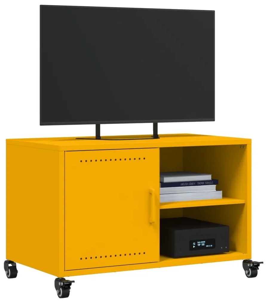 Móvel de TV 68x39x43,5 cm aço laminado a frio amarelo mostarda