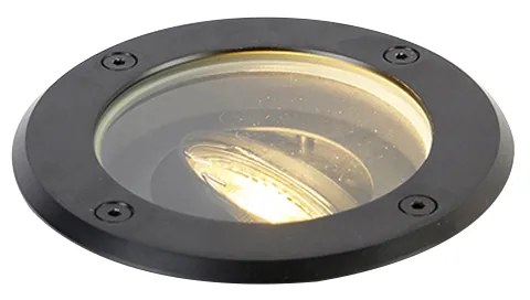Foco de chão exterior moderno preto ajustável IP65 - Delux Moderno