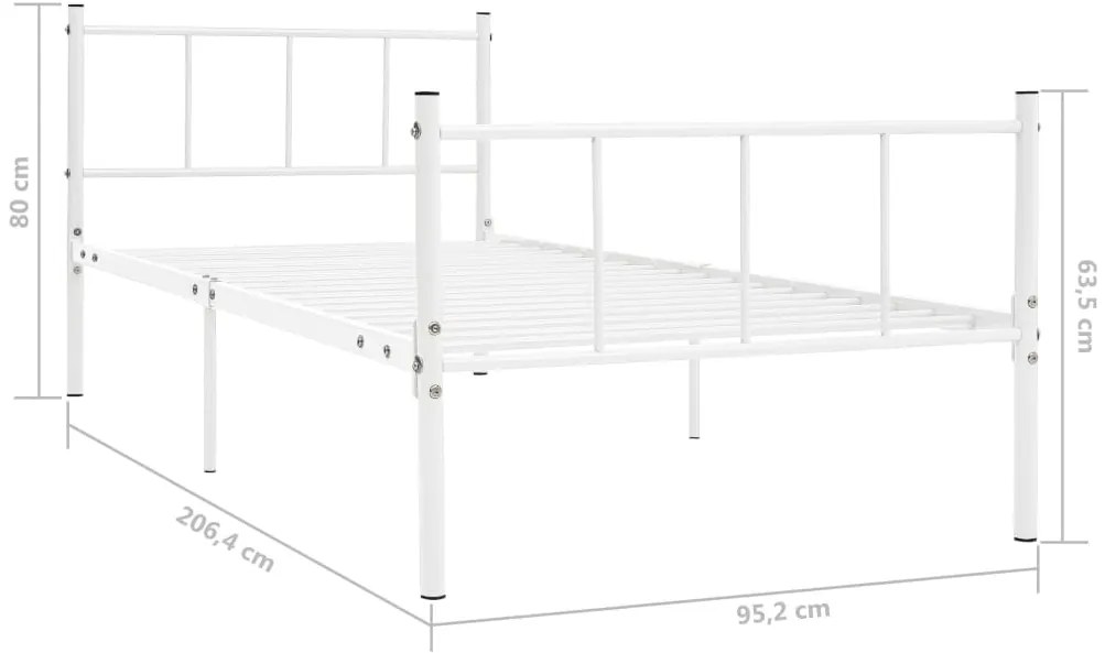 Estrutura de cama metal 90x200 cm branco