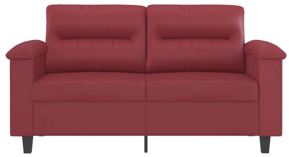 Sofá de 2 lugares 120 cm couro artificial vermelho tinto