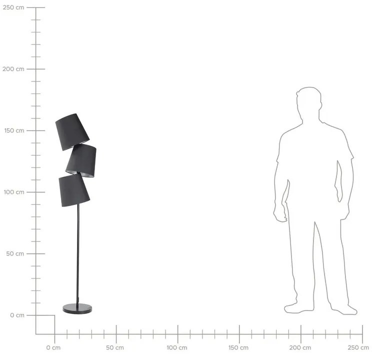 Candeeiro de pé preto 164 cm RIO GRANDE Beliani