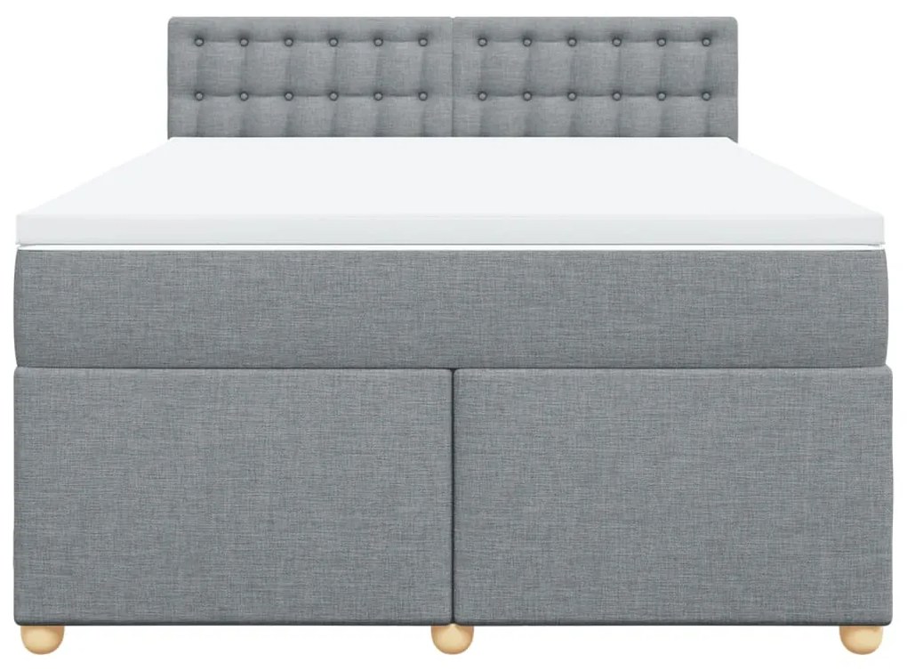 Cama com molas/colchão 140x190 cm tecido cinzento-claro